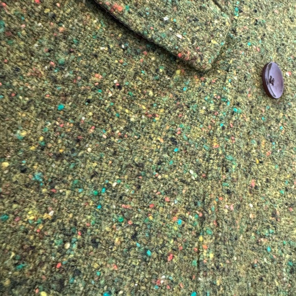 Moda International Olive/ Multi Pea Coat sz 6 Y2K vintage retro - Picture 5 of 14